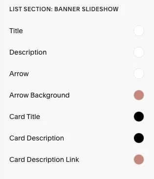 Squarespace List Section - customize colors of arrows in site styles