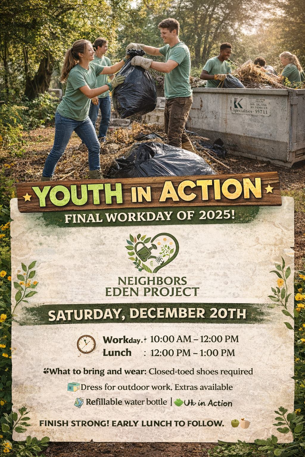 LAST Volunteer Opportunity for 2025– 3rd Saturday |December  21, 2025