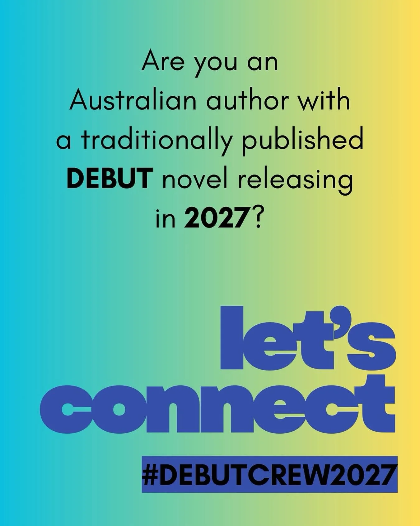 *HELP PLEASE WRITING COMMUNITY*

Do you know an Australian author who is traditionally publishing a debut novel in 2027? You do? Then please read on&hellip;

One of my fave Instagram things has been watching the local #DebutCrews bloom over the l
