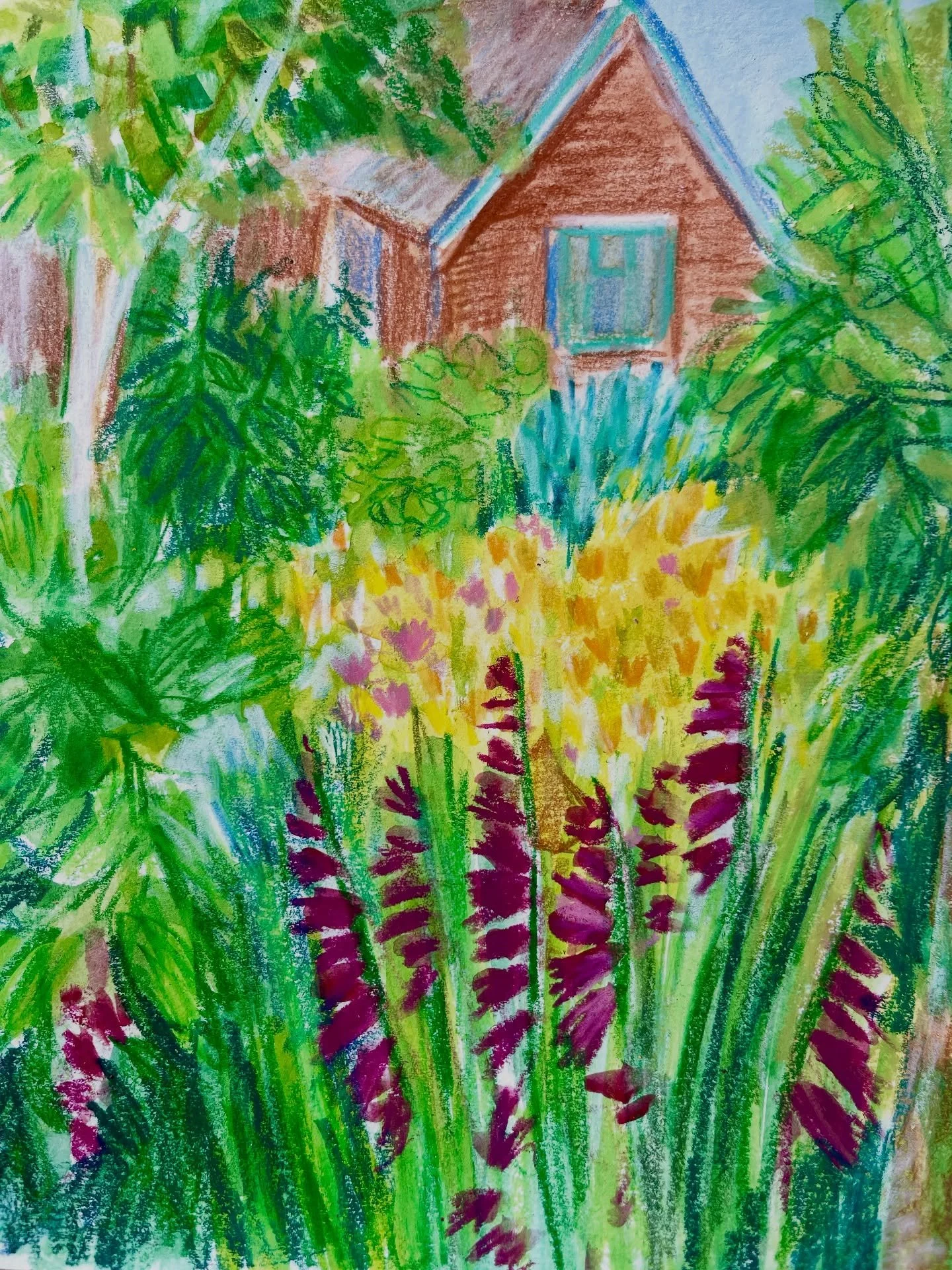 How to hit the happy balance between exploring this little garden scene (part of my dad&rsquo;s beautiful back garden in the UK), in my sketchbook and not over-doing it.

Hopefully I&rsquo;ve stopped in time!

Mixed media sketch using gouache paints 