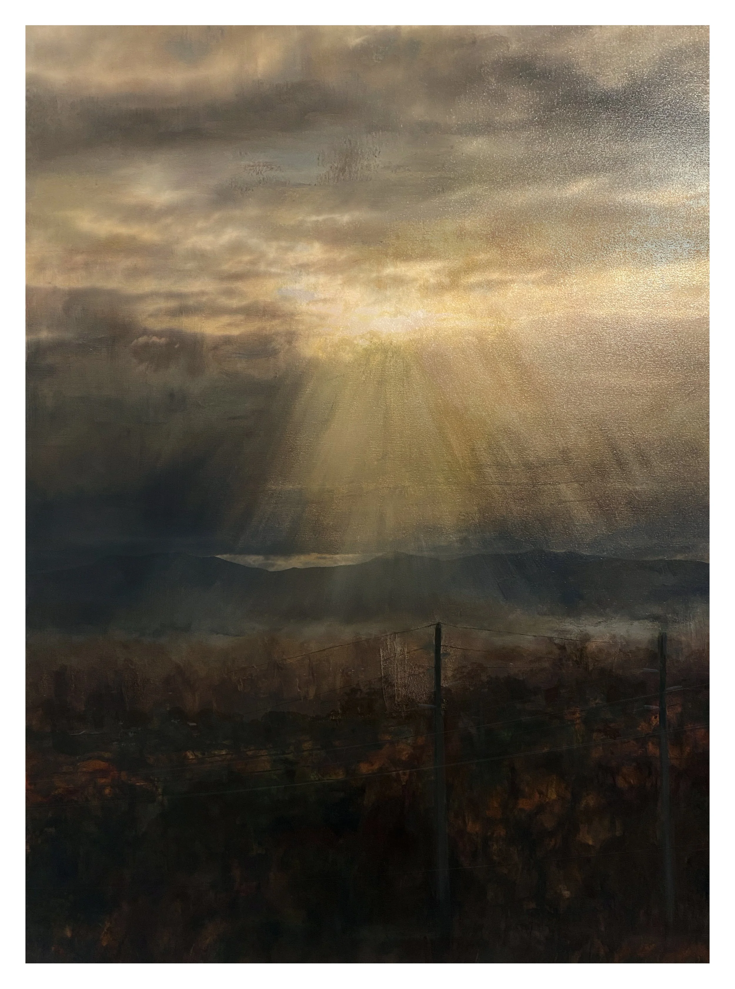 'Mountains / light', oil on canvas, 2026, 137 x 91 cm