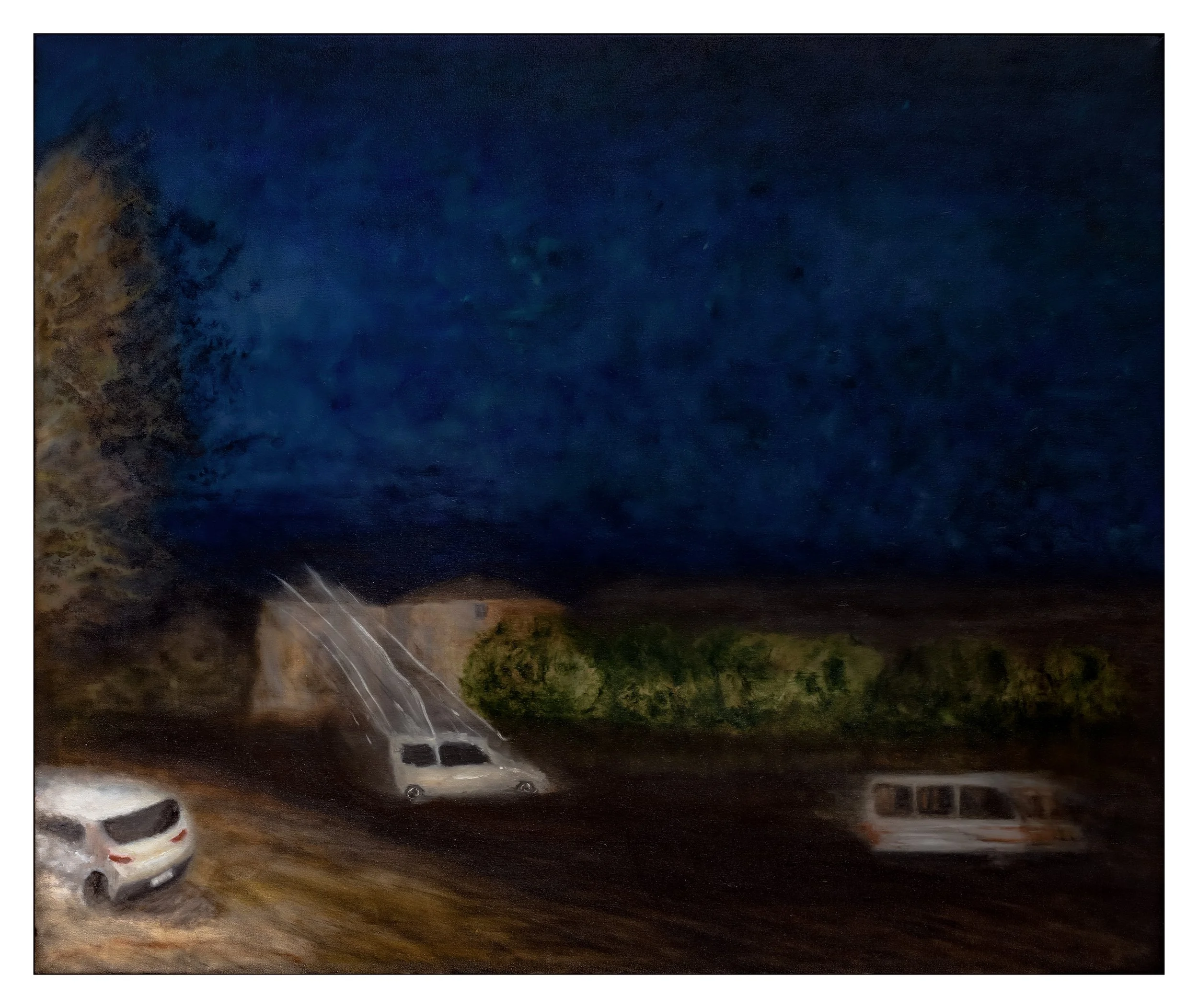'Brunswick Rd, again, but weird', 2025, oil on canvas, 101 x 120 cm