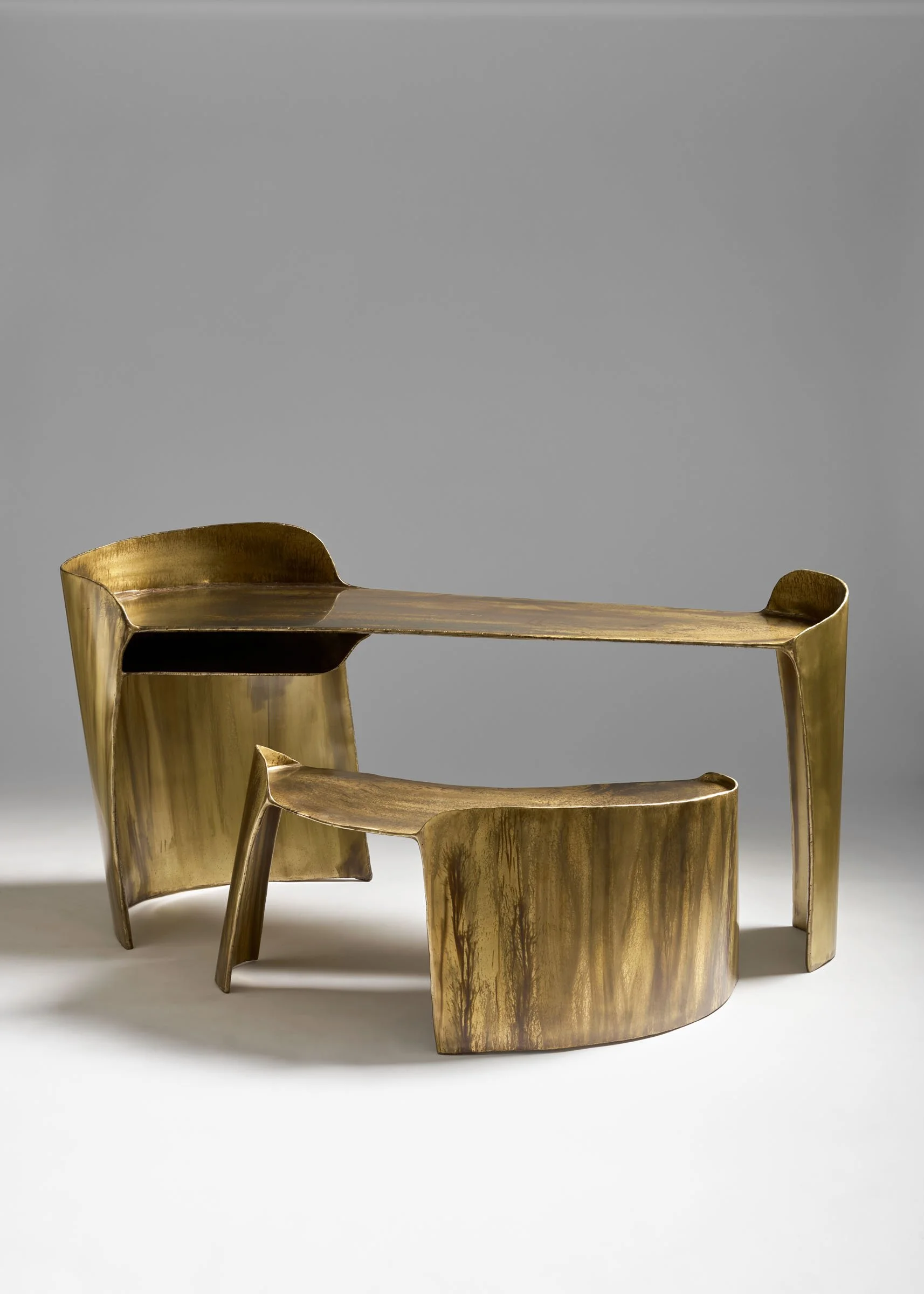 brass desk with drawer - Calle collection Christian Fregnan