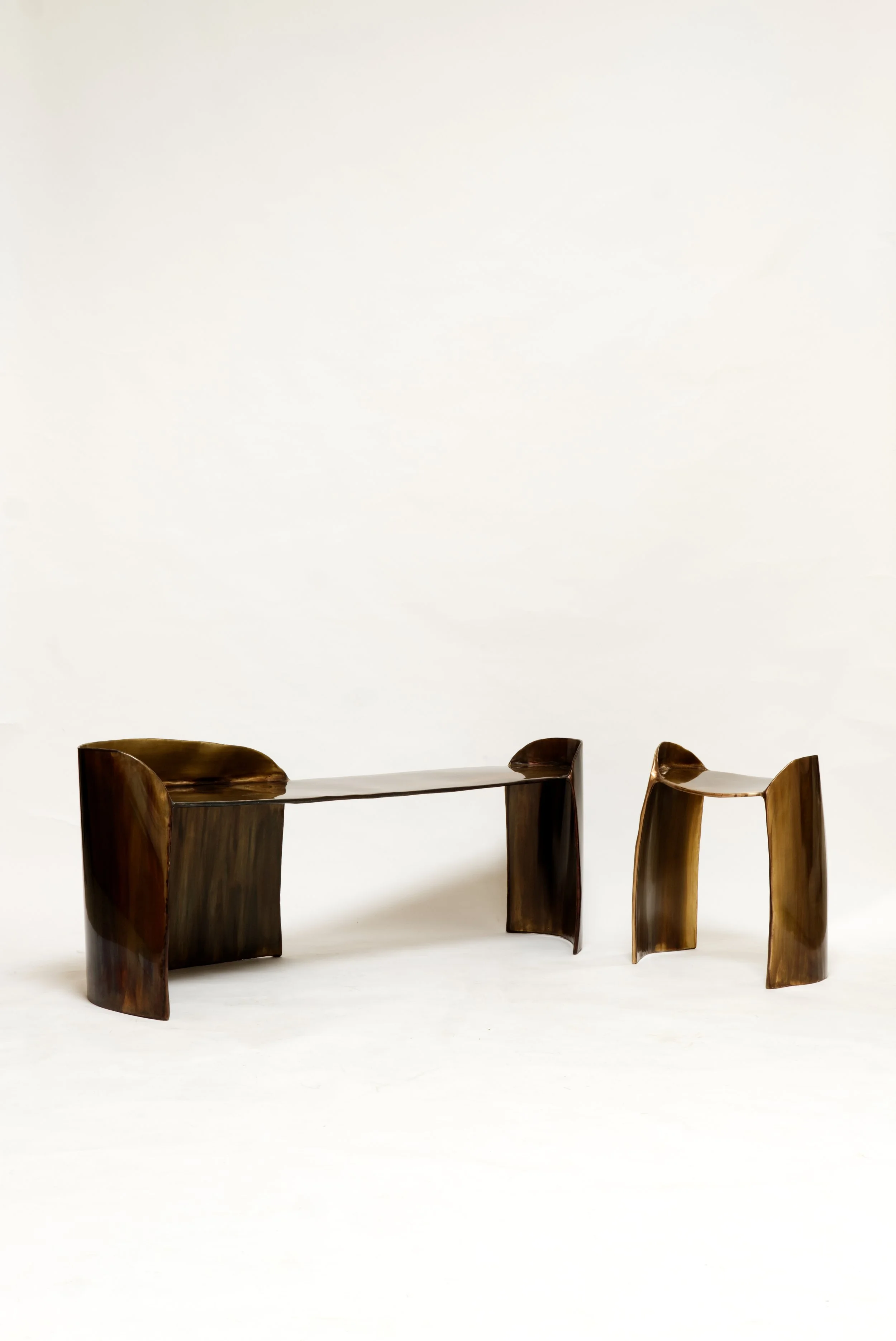 Brass bench - Calle collection Christian Fregnan