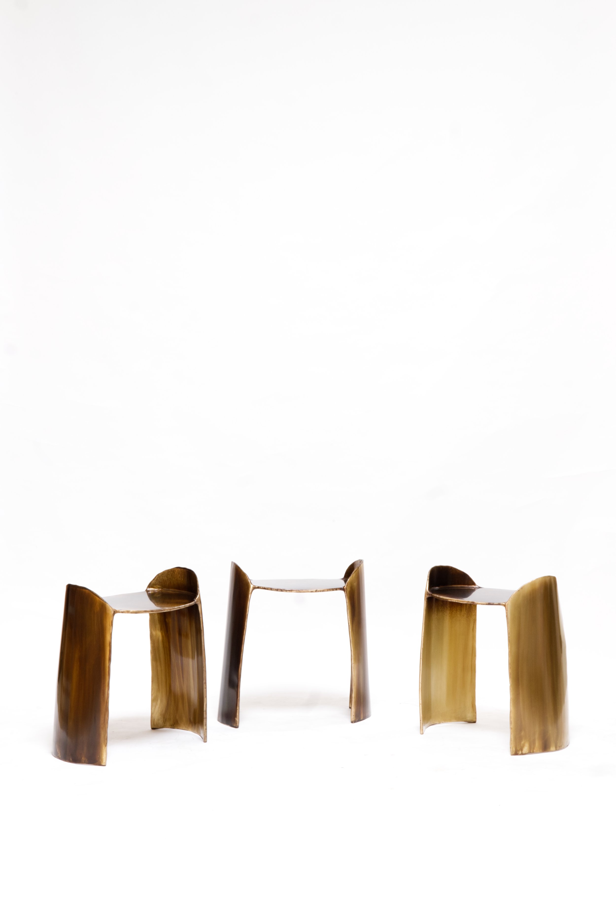 brass stool handmade christian fregnan