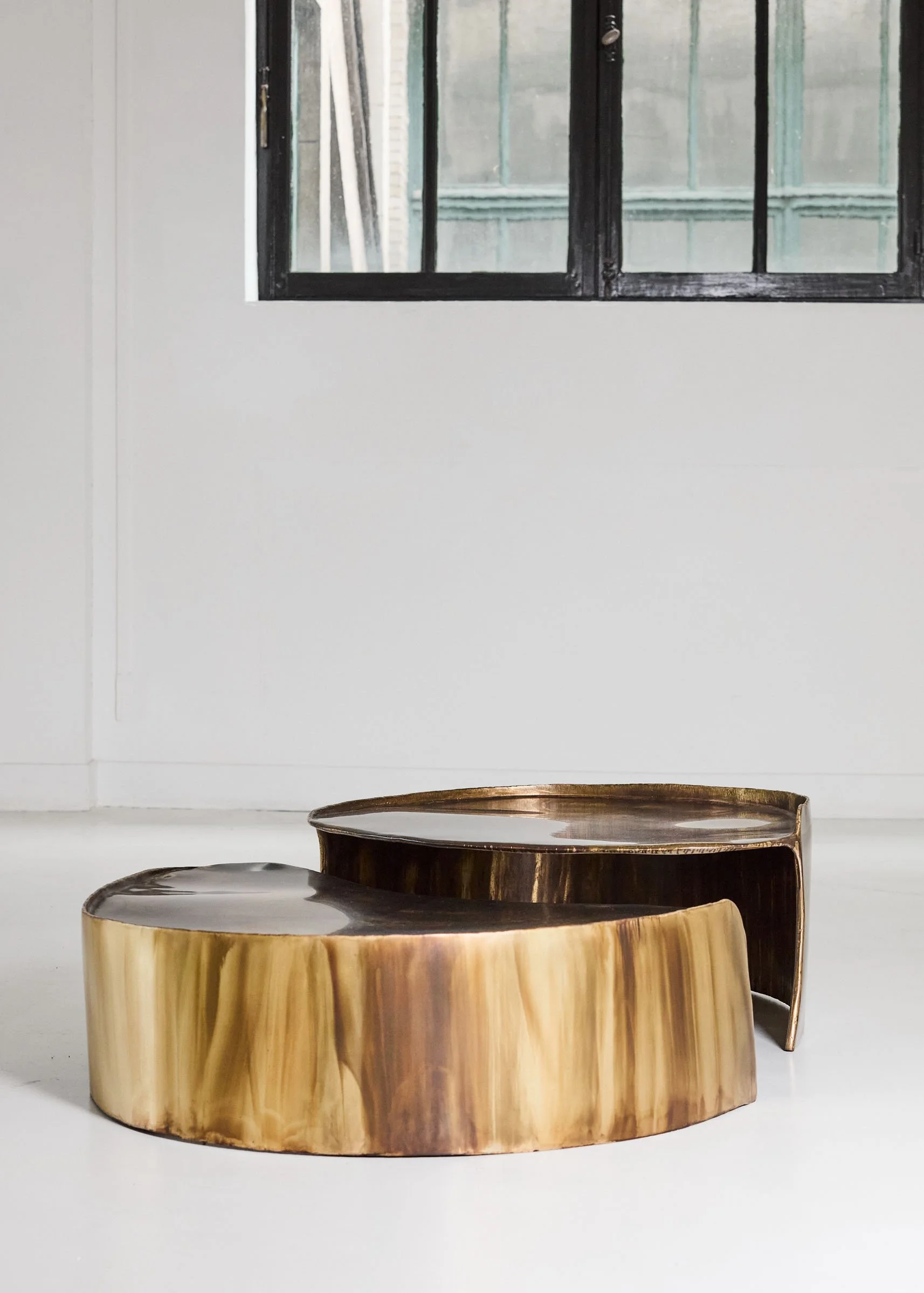 Brass Coffee tables Duetto - Calle collection Christian Fregnan