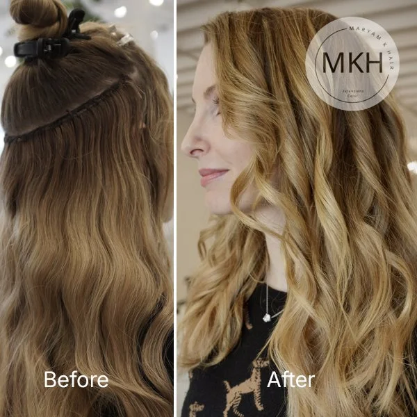 Blonde hair extensions