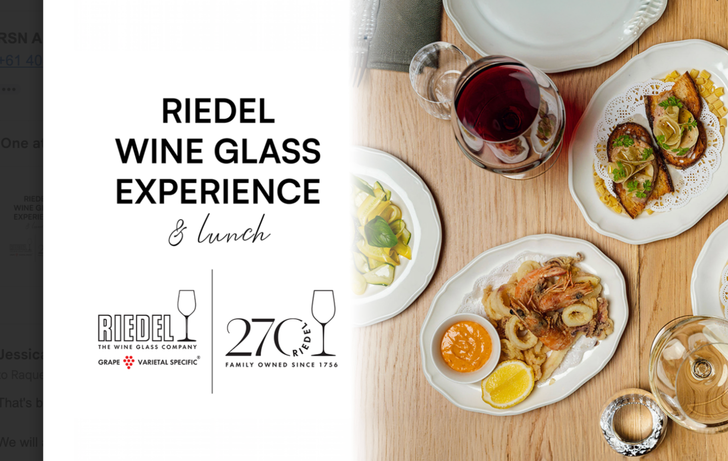 RIEDEL Wine Glass Experience &amp; Lunch at Pino's Al Mare