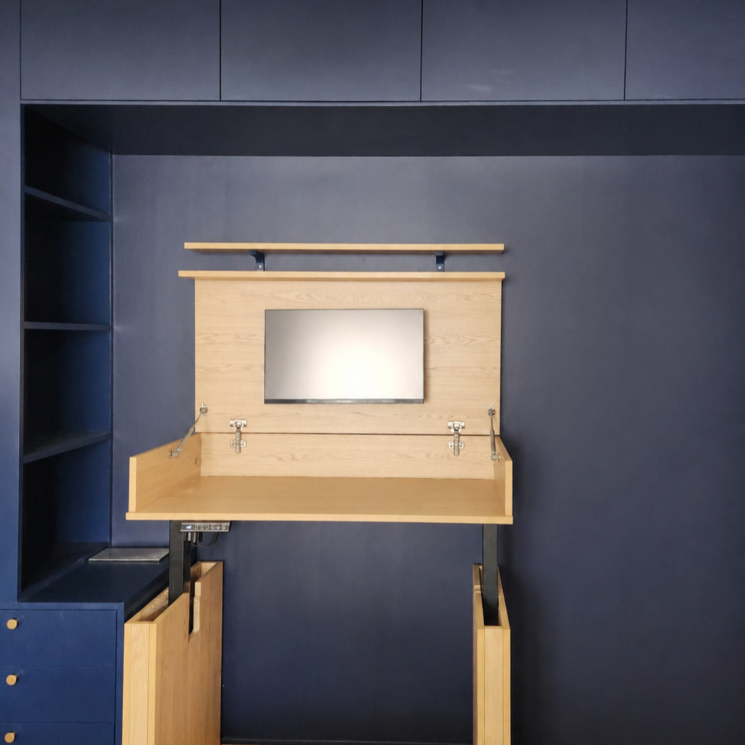 Bureau sur mesure assis-debout et capot - Agence Passerelle
