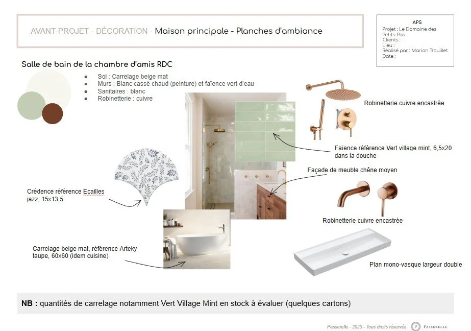 Planche d'ambiance, moodboard, créé par l'agence Passerelle, par Marion Trouillet