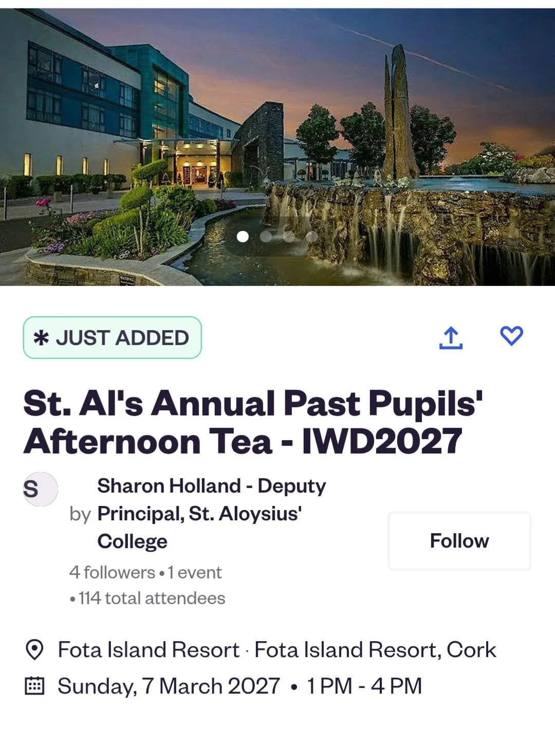 Invitation to St. Aloysius’ College Annual Past Pupils’ Afternoon Tea – IWD 2027