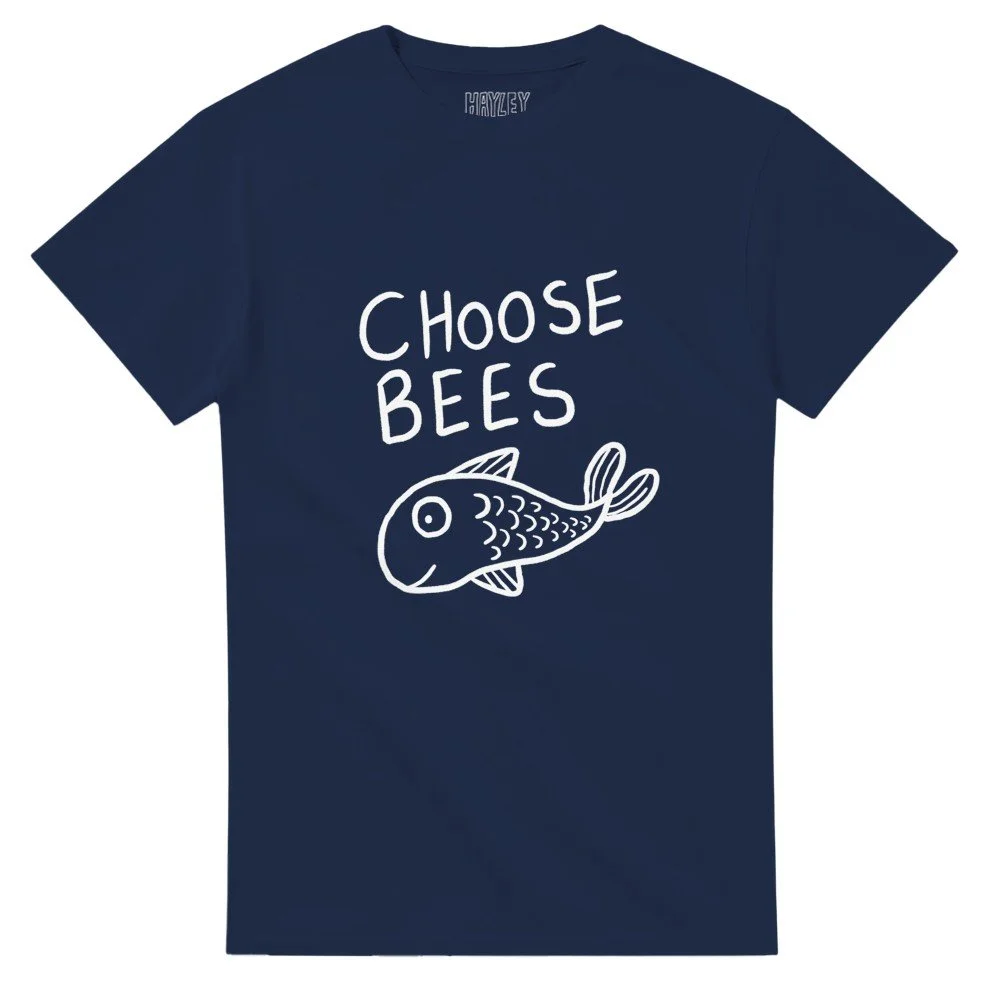 Heavyweight Unisex Crewneck T-shirt | "Choose Bees" White Lines