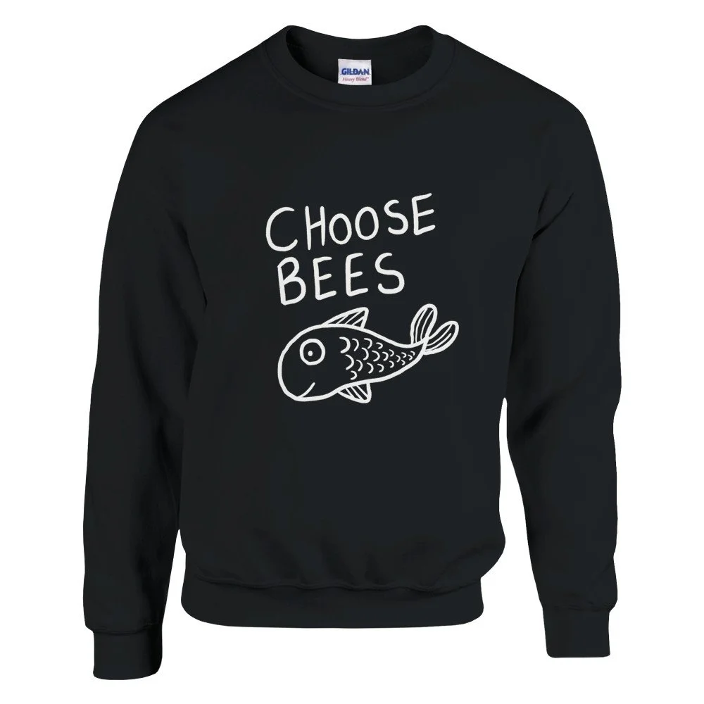 Classic Unisex Crewneck Sweatshirt | "Choose Bees" White Lines