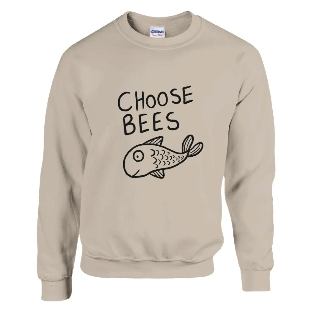 Classic Unisex Crewneck Sweatshirt | "Choose Bees" Black Lines