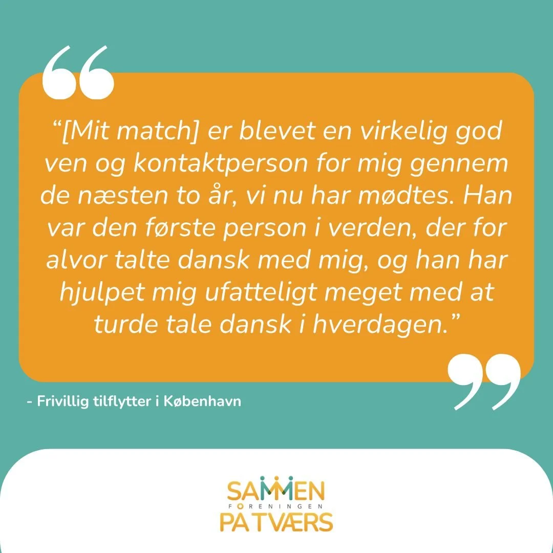Sm&aring; m&oslash;der, stor betydning 💬

N&aring;r en international tilflytter og en dansk senior m&oslash;des for at tale dansk, opst&aring;r der noget s&aelig;rligt. Det begynder m&aring;ske som sprogtr&aelig;ning &ndash; men ofte vokser det til 
