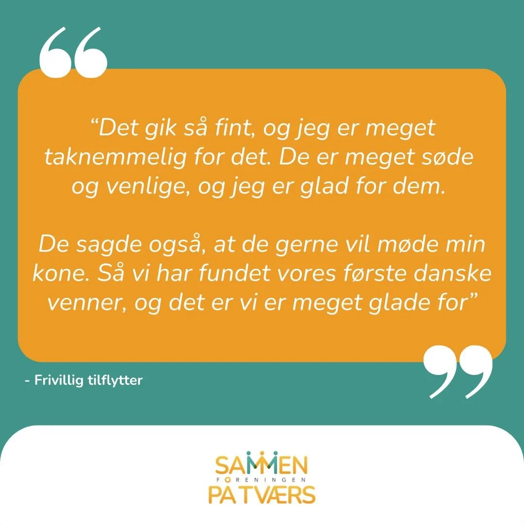 &ldquo;Vores f&oslash;rste danske venner&rdquo;

Mange internationale tilflyttere i Danmark oplever, at de p&aring; arbejdspladsen hovedsageligt taler engelsk og i fritiden prim&aelig;rt omg&aring;s andre internationale. Derfor betyder det noget s&ae