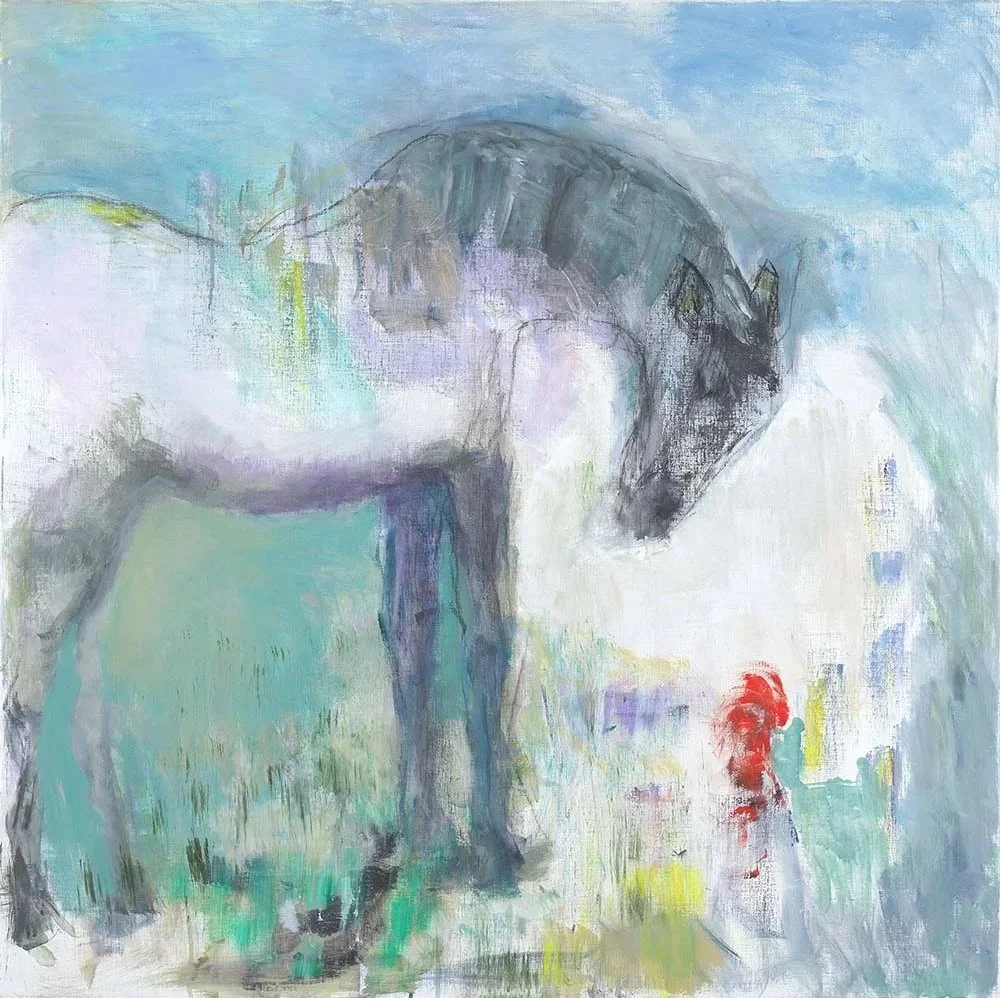 hest møter fugl