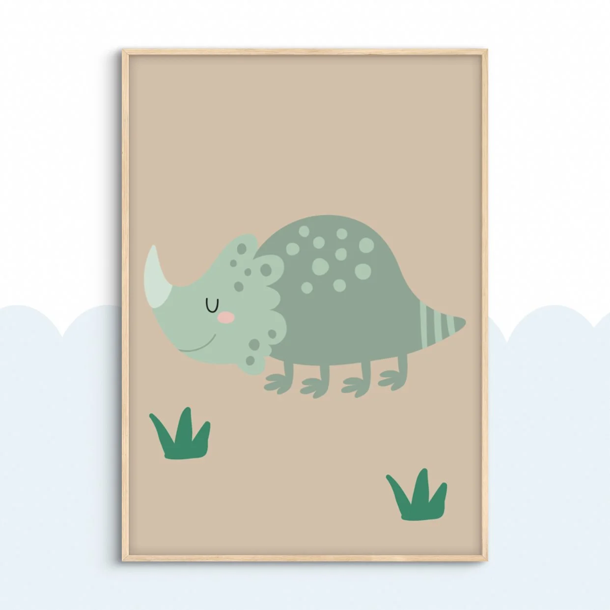 Green Dinosaur Print