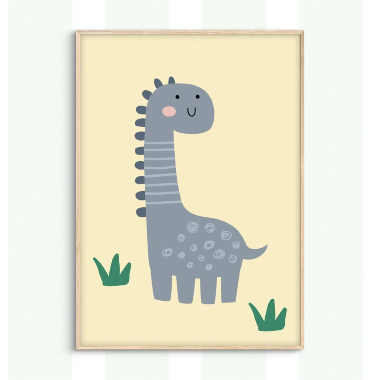 Blue Dinosaur Print