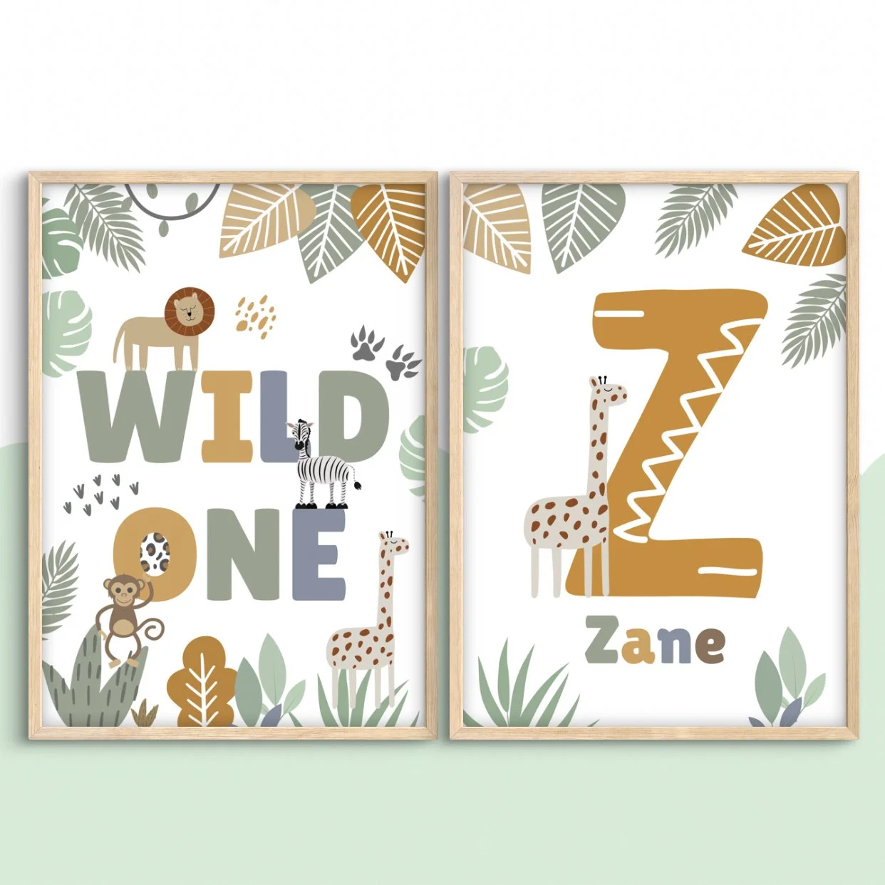 Jungle Name Wall Prints Bundle of 2