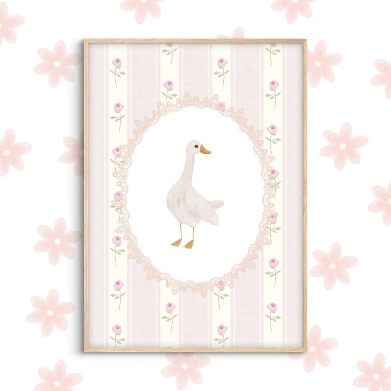 Floral Duck Print