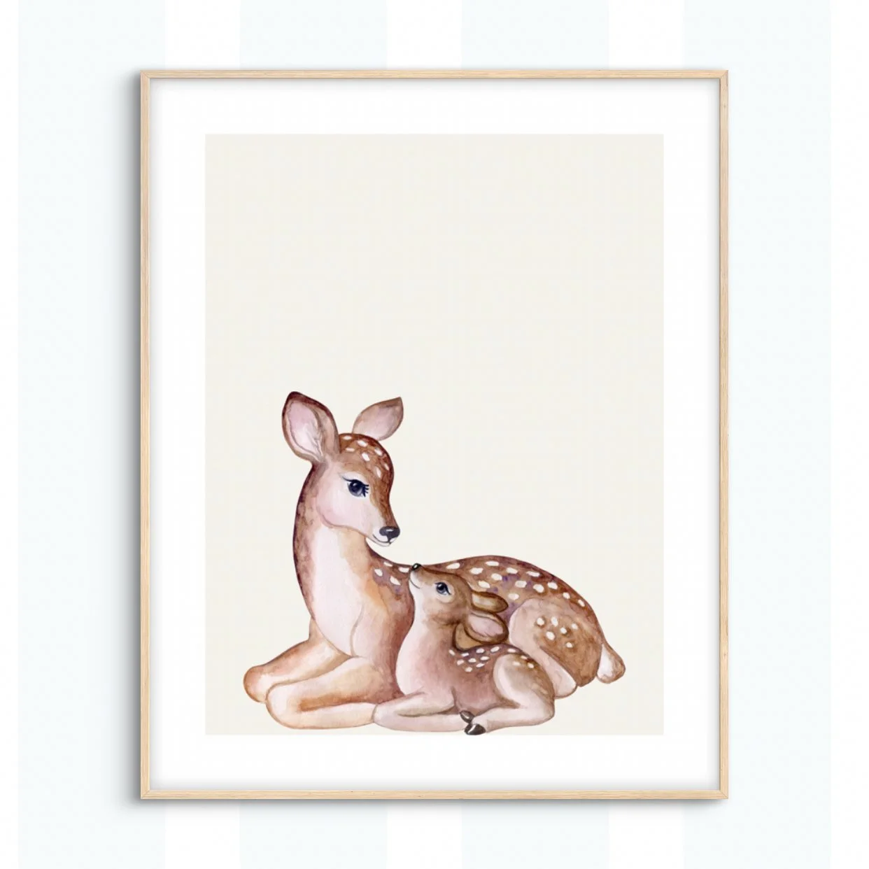 Mummy and Me Watercolour Deer Print