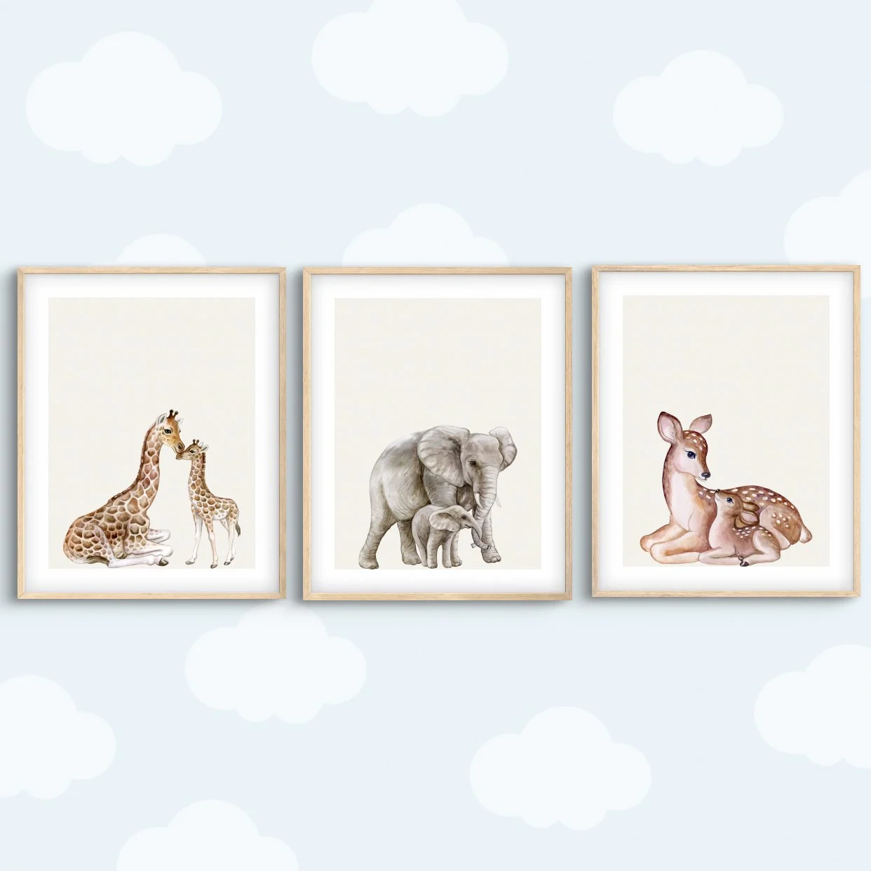 Mummy and Me Watercolour Animal Art Bundle