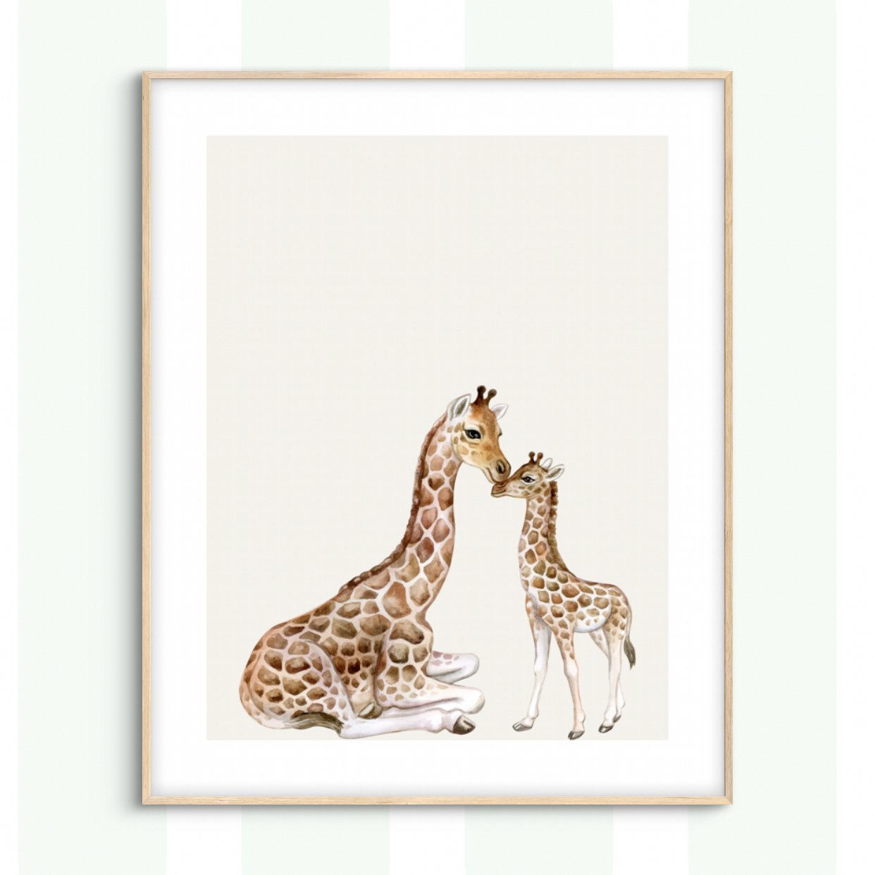 Mummy and Me Watercolour Giraffe Print