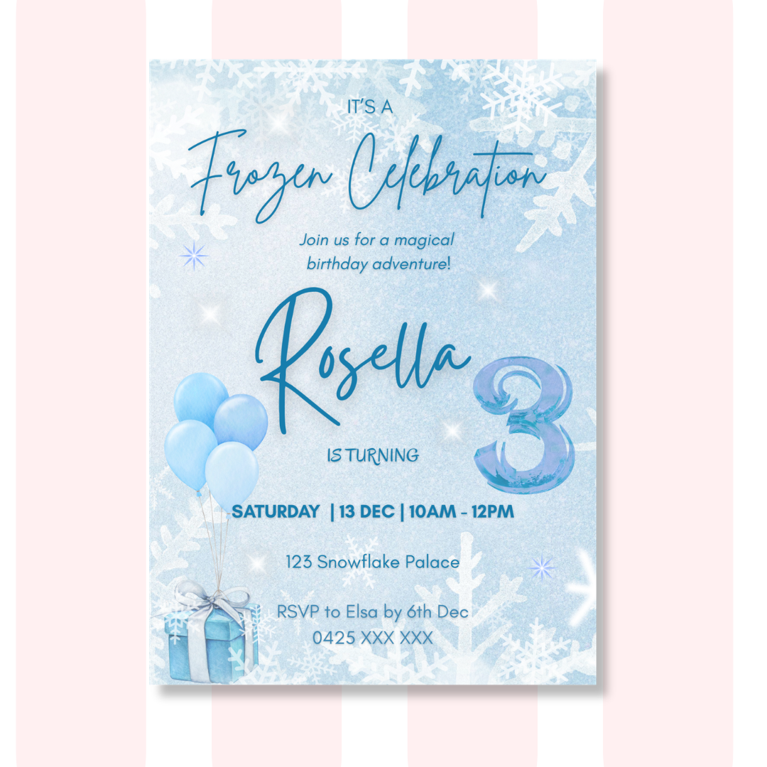 Enchanted Ice Princess Birthday Invitation