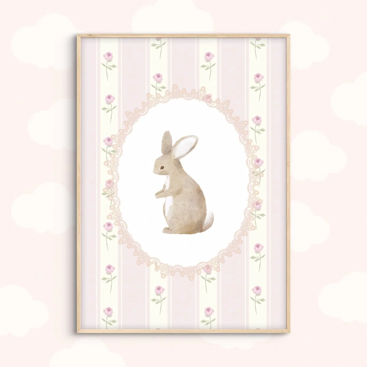 Floral Bunny Print