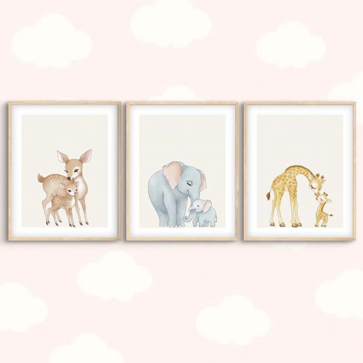 Mummy and Me Safari Animal Wall Art Bundle