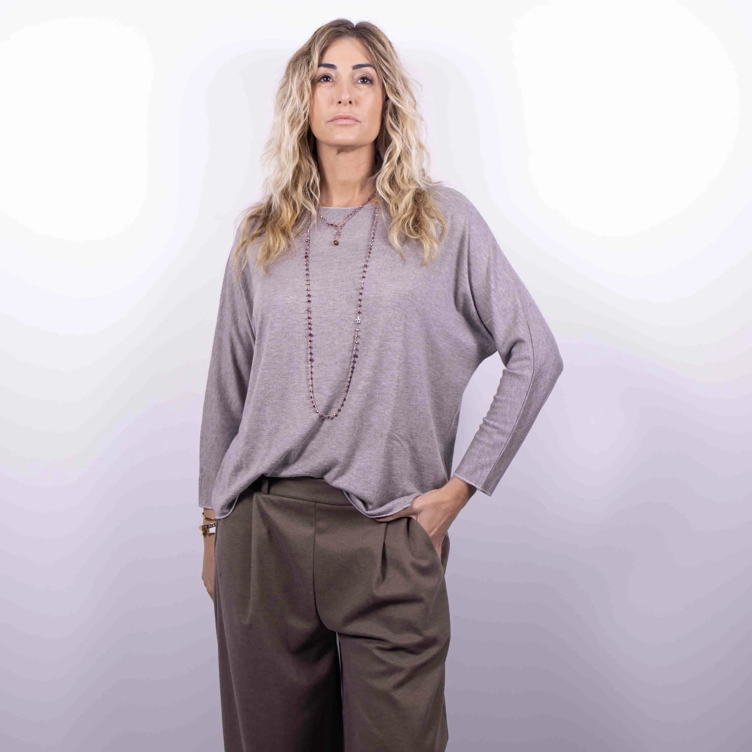 Maglia Sweet Soft Over | Tortora