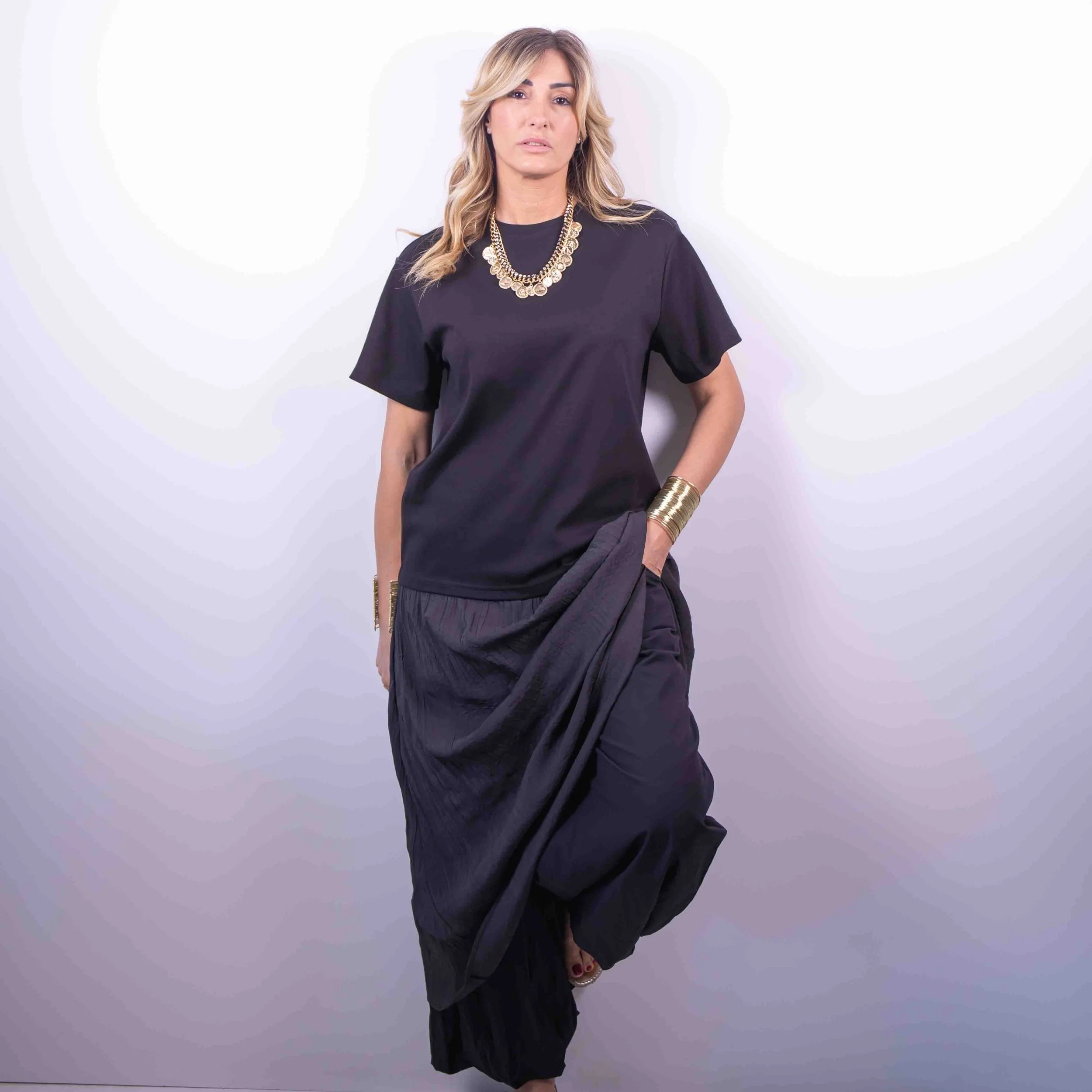 Maxi Abito T-shirt Essential Noir -10%