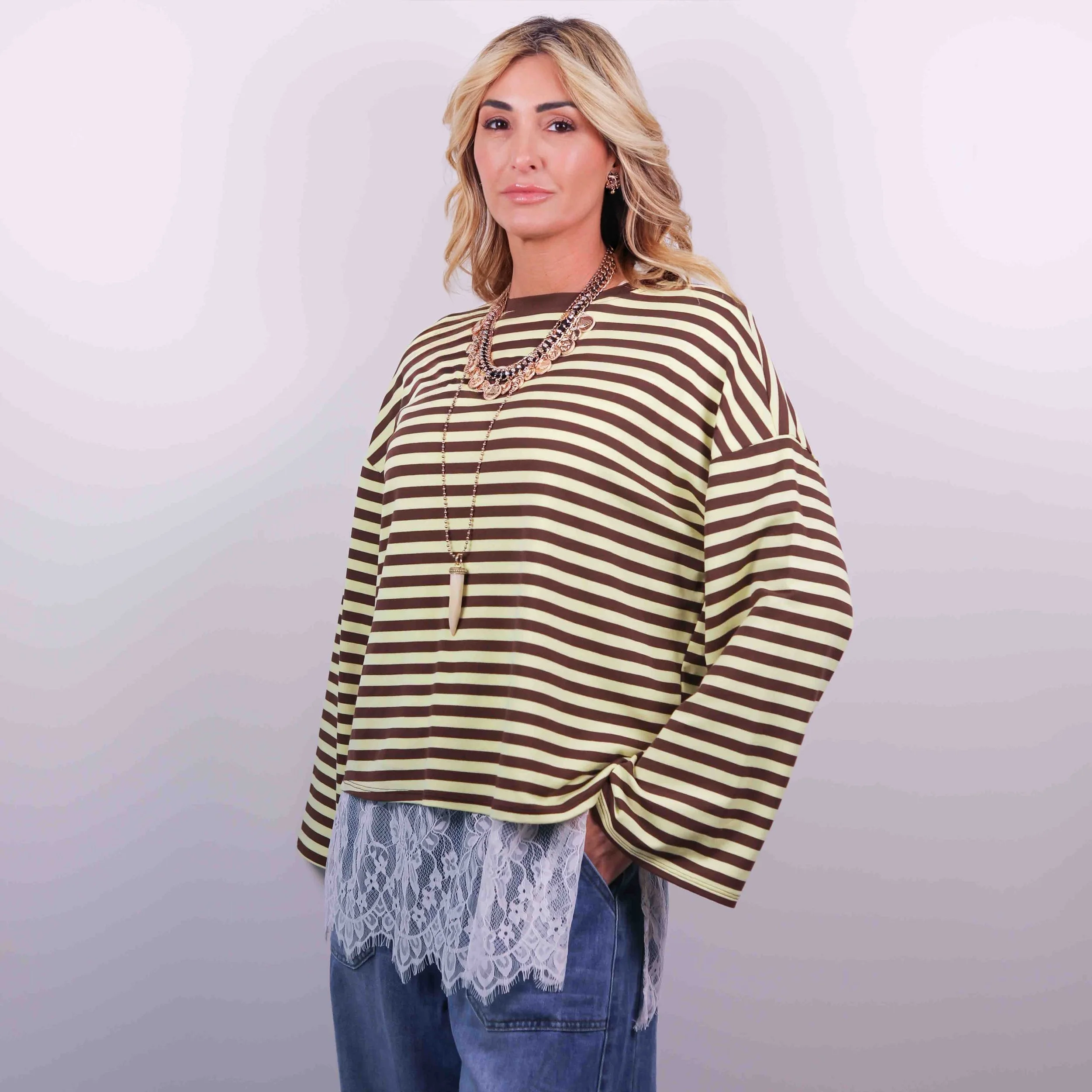 T-Shirt Marinière Soft | Lime & Ciocco