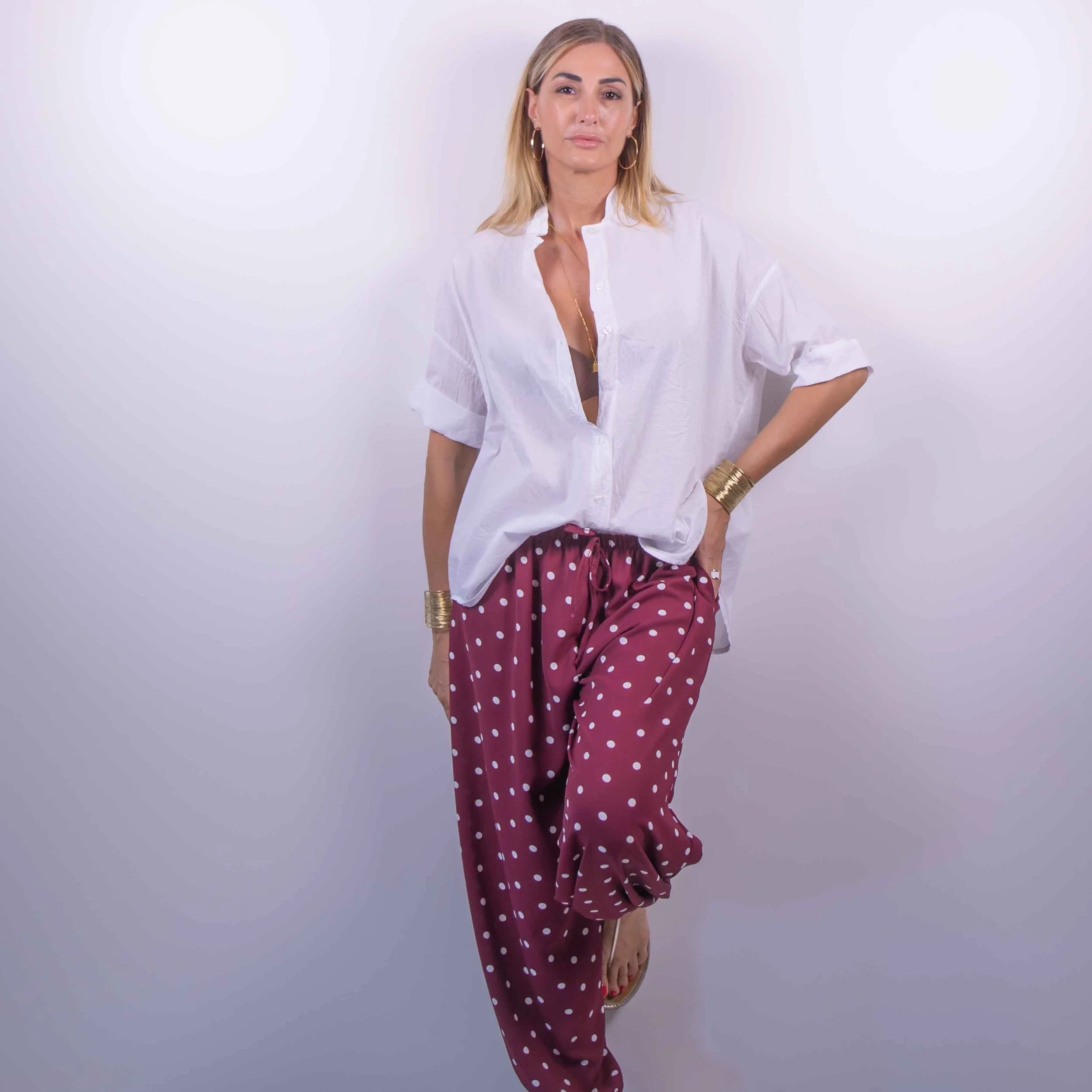 Pantalone Pois d’Été | Bordeaux -10%