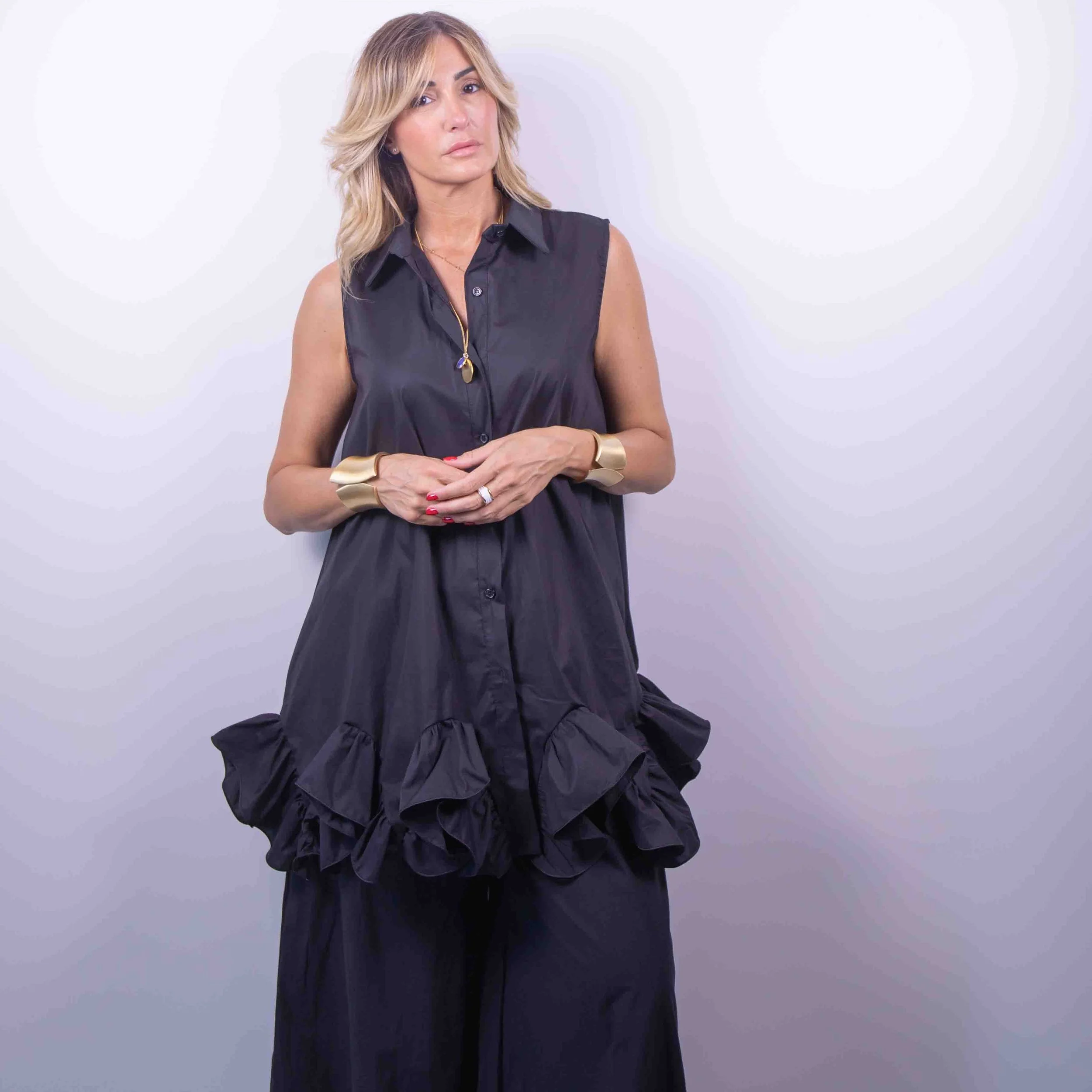 Camicia Volant Couture | nera -10%