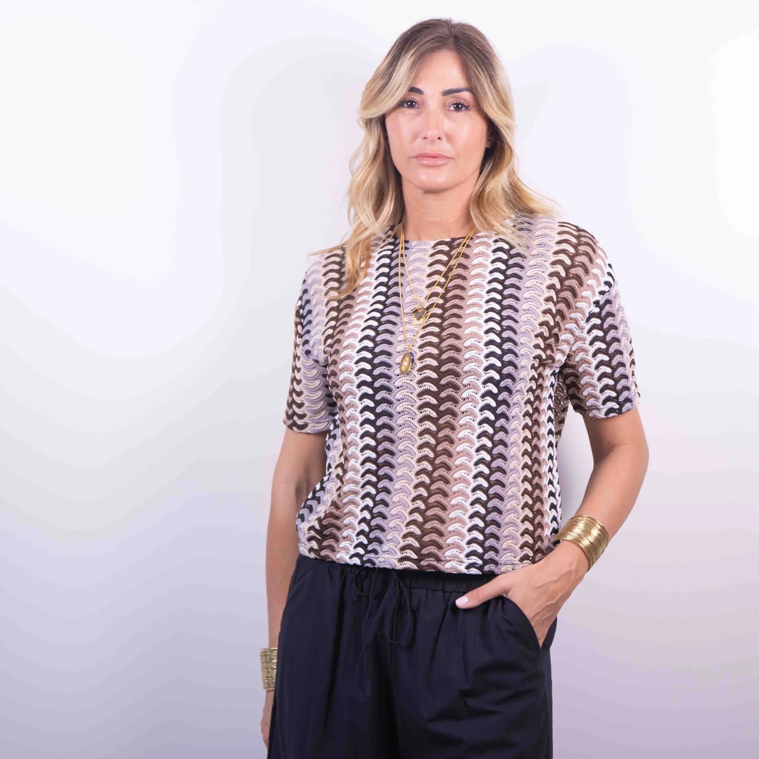 T-Shirt Crochet Moka Cipria -10%