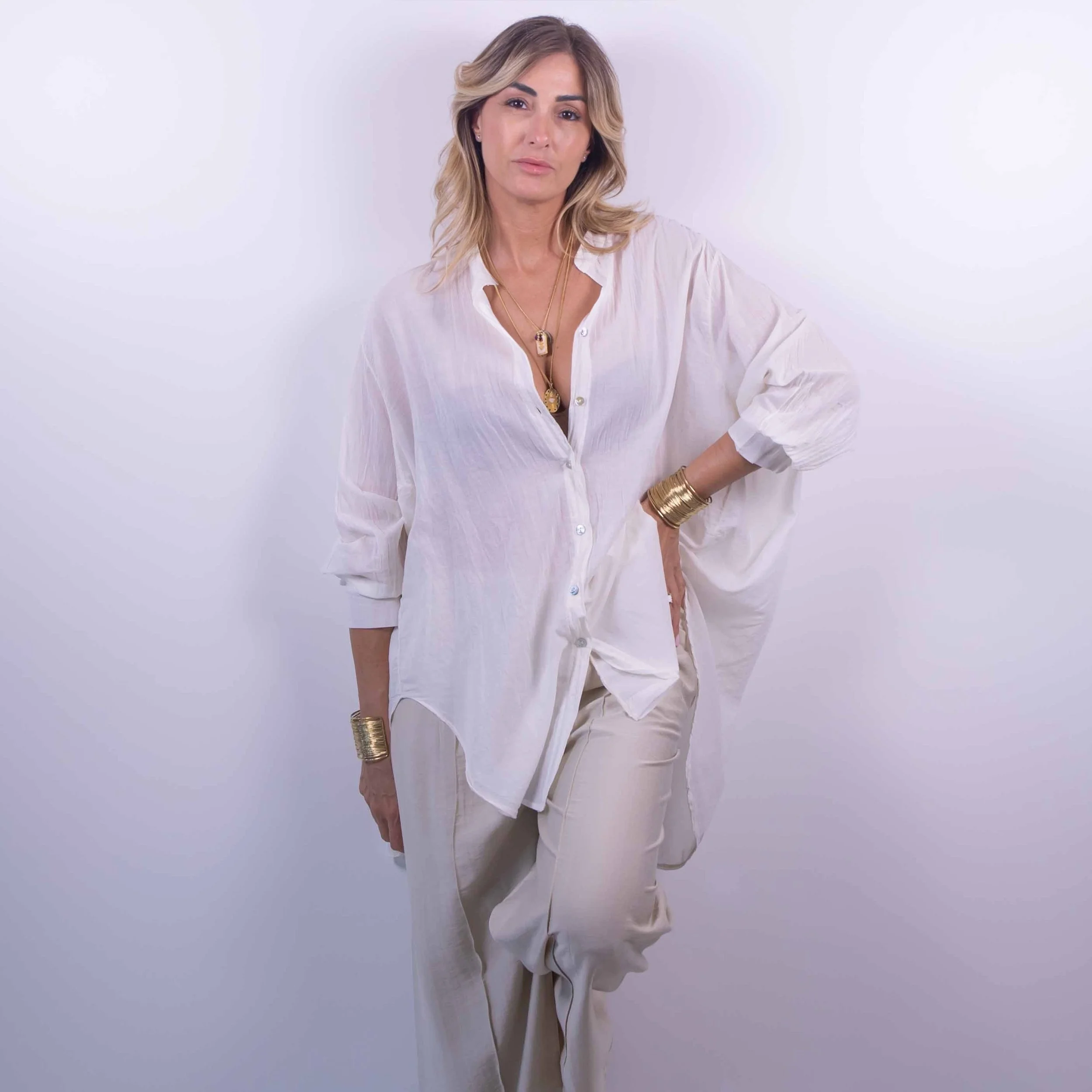Maxi Camicia Nuvola | Avorio -10%