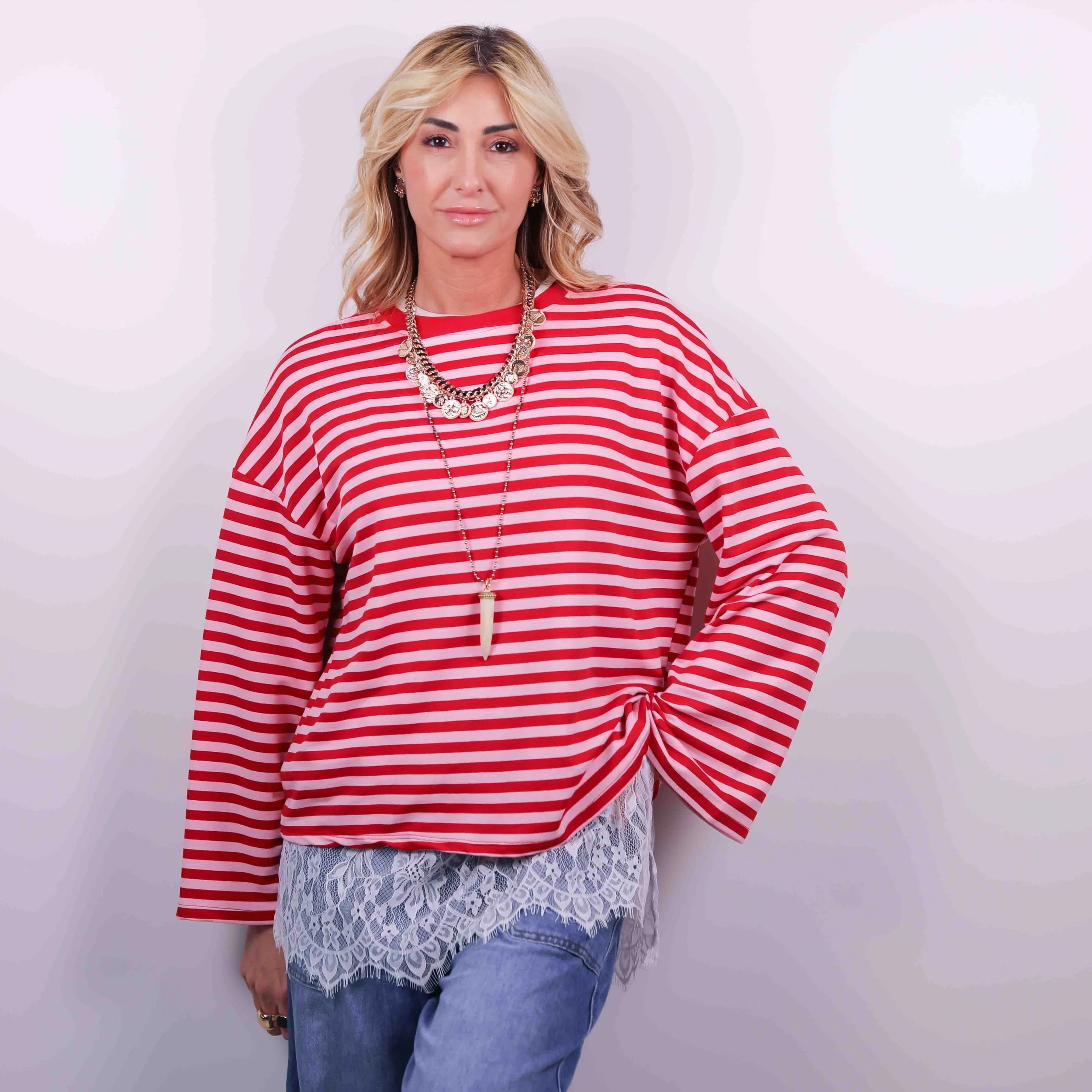 T-Shirt Marinière Soft | Pink & Red