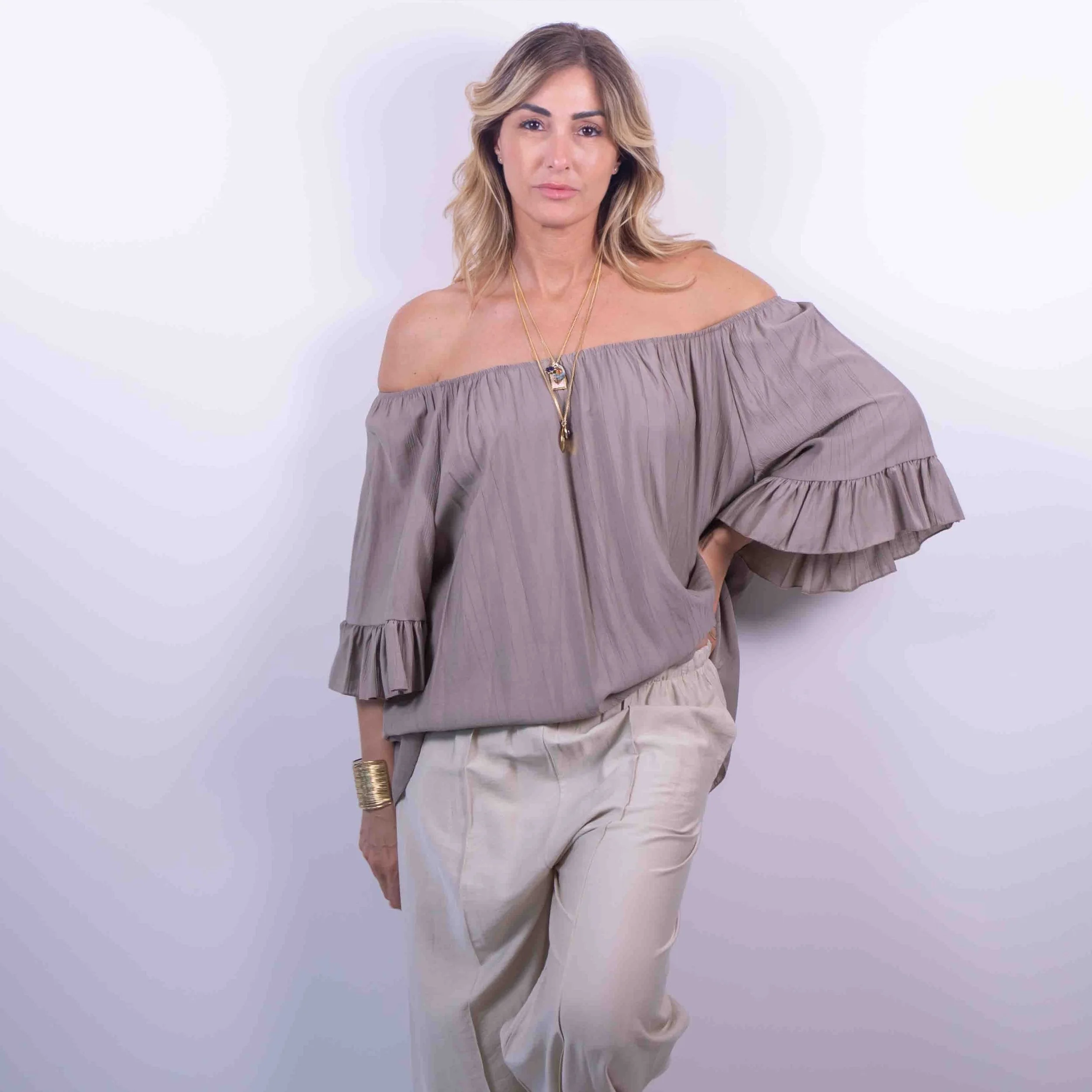 Blusa Élodie Tortora -10%
