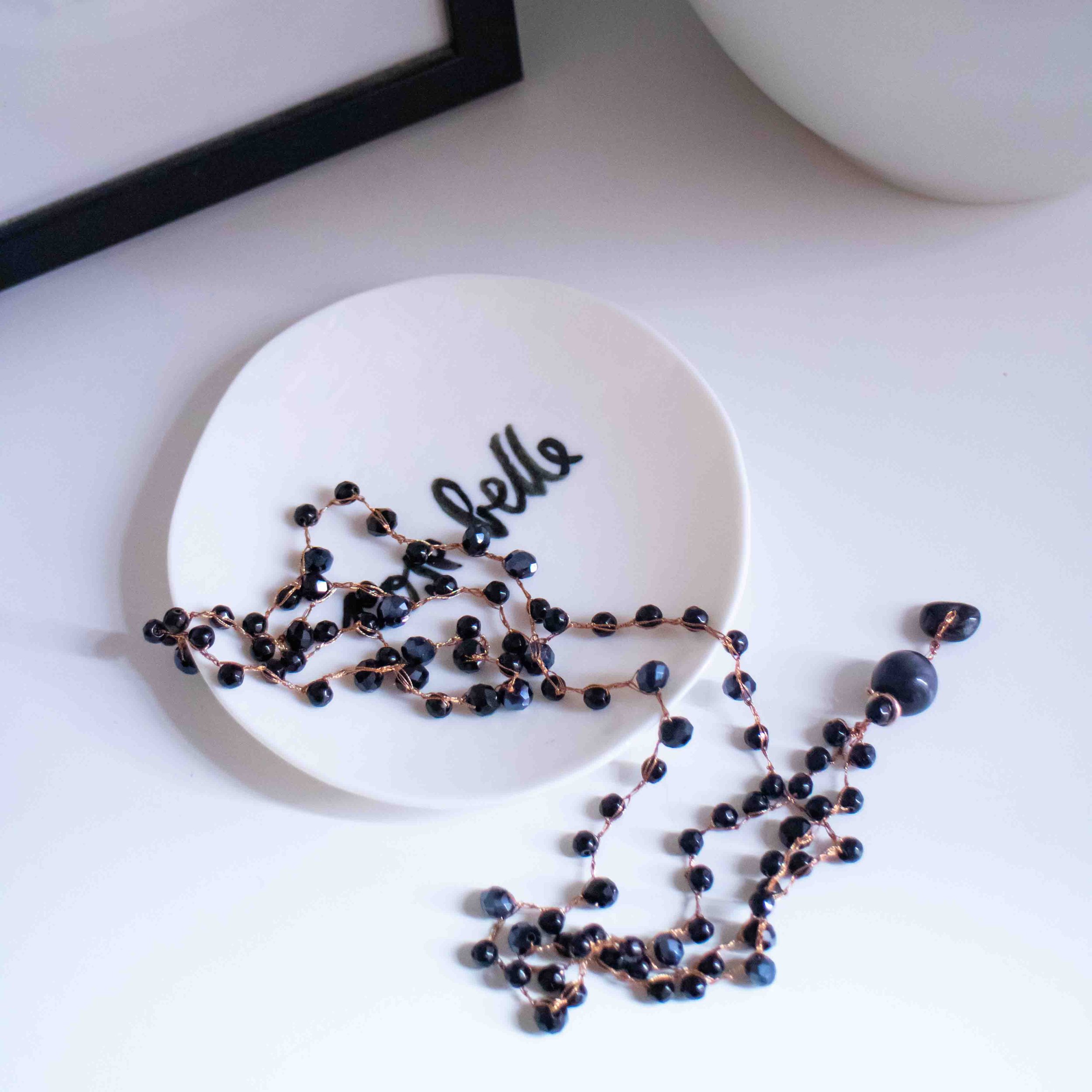 Collana lunga Ossidiana Notturna
