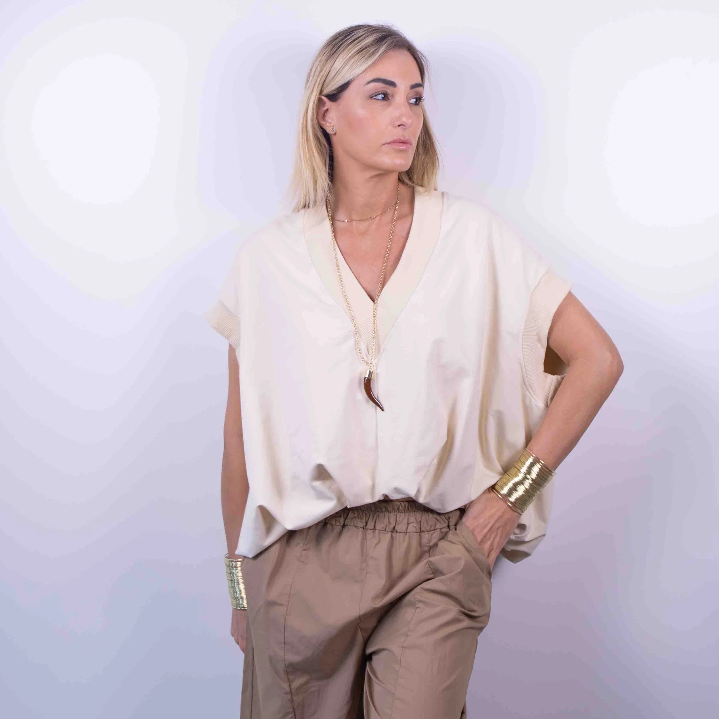 Felpa Smanicata Oversize Nuvola | Avorio