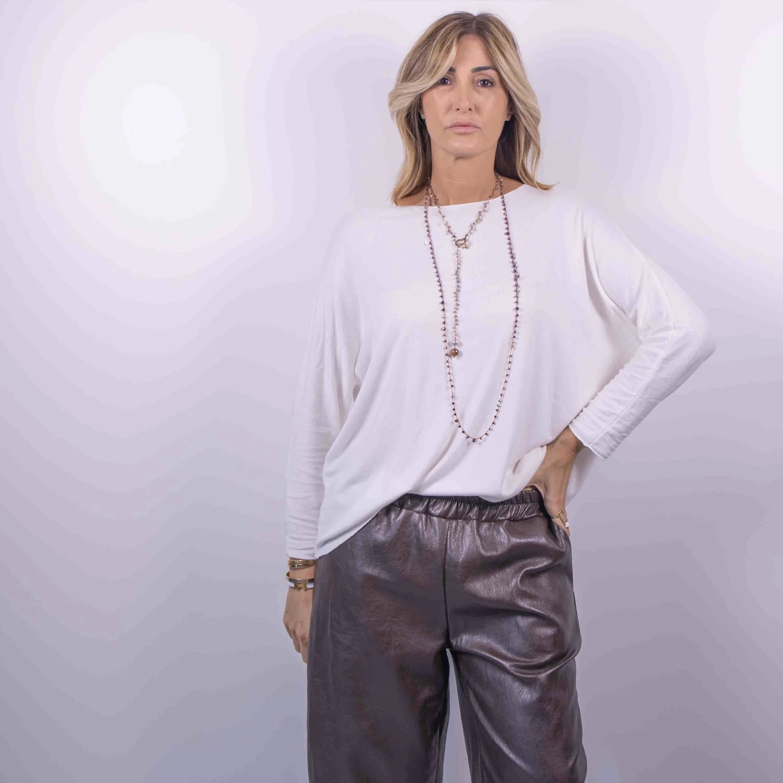 Maglia Sweet Soft Over | Bianco Panna