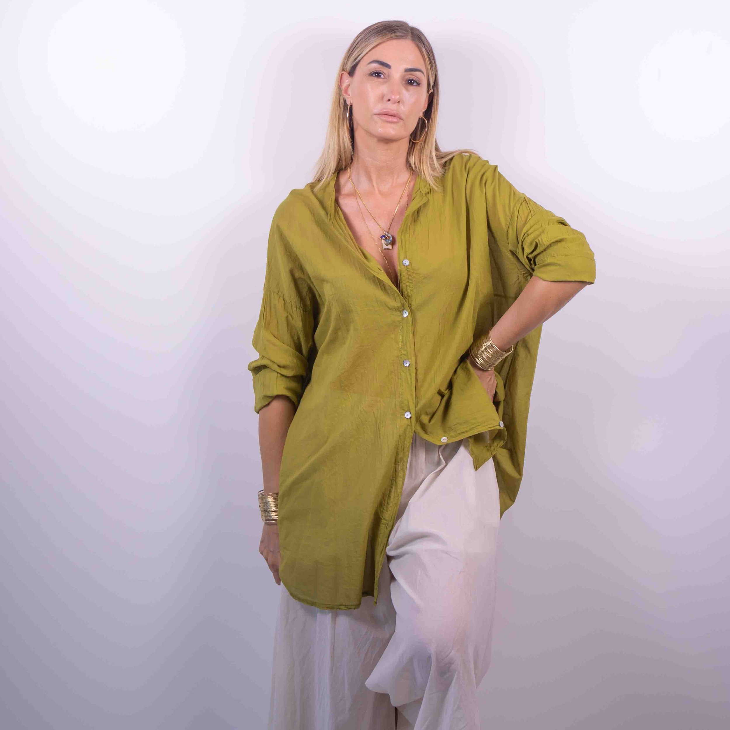 Camicia Over Natural Flow | Oliva -10%