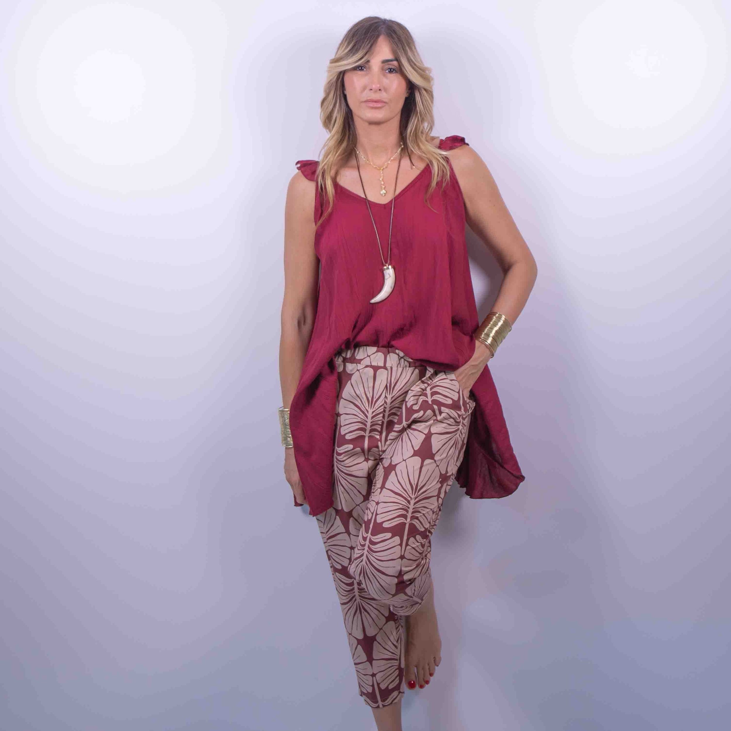 Pinocchietto Tropical Mood | Bordeaux & Nude -10%