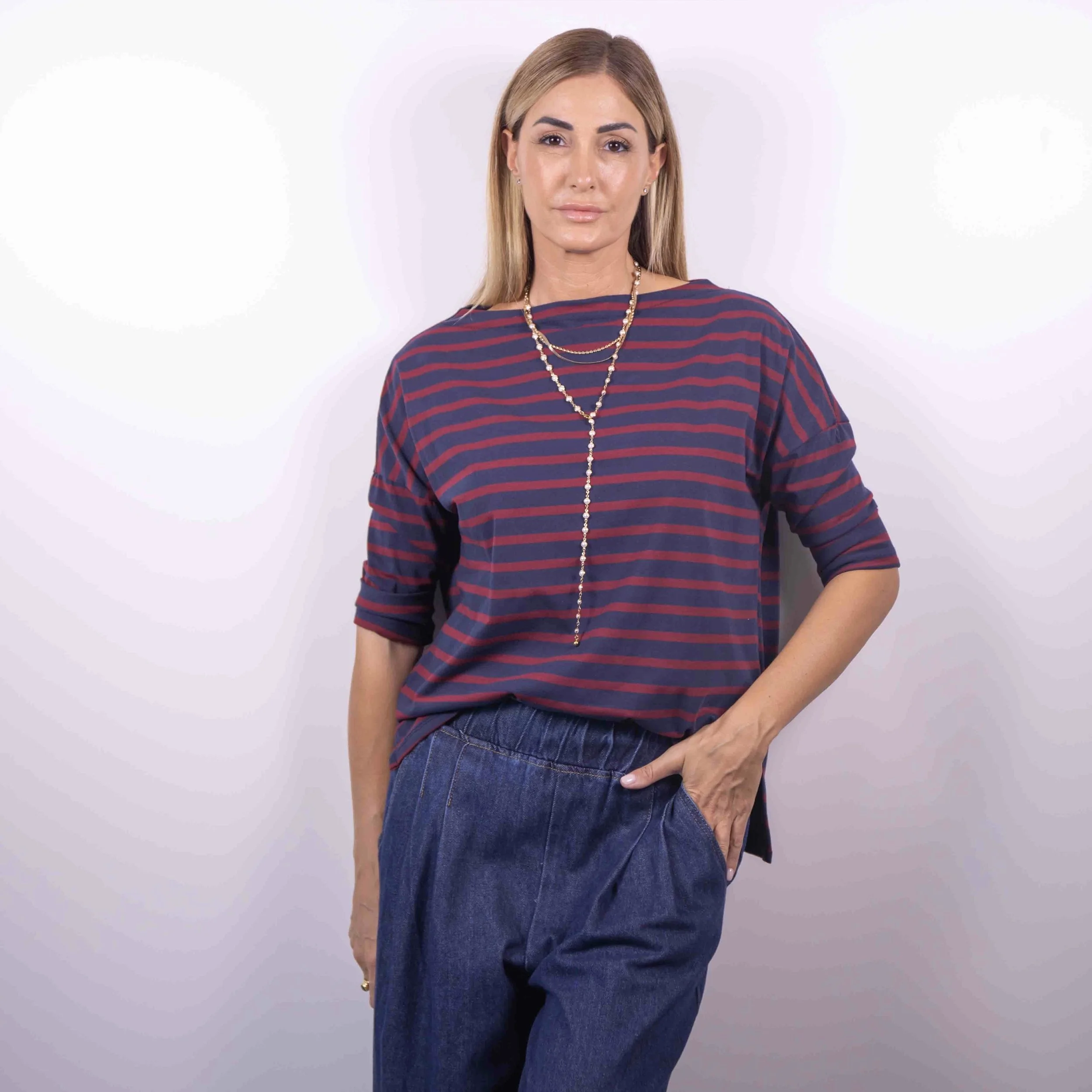 T-Shirt Stripe Bordeaux