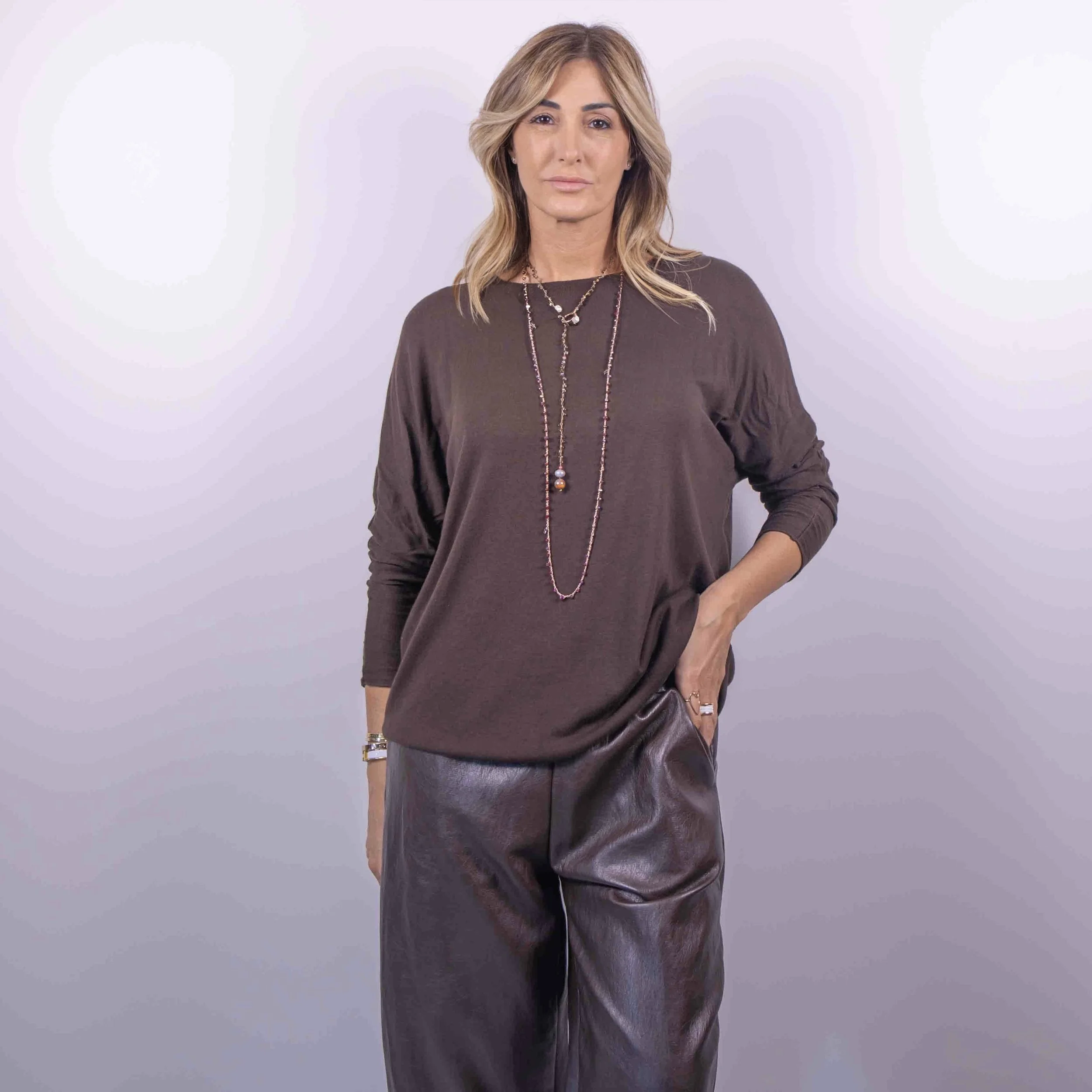 Maglia Sweet Soft Over | Cioccolato
