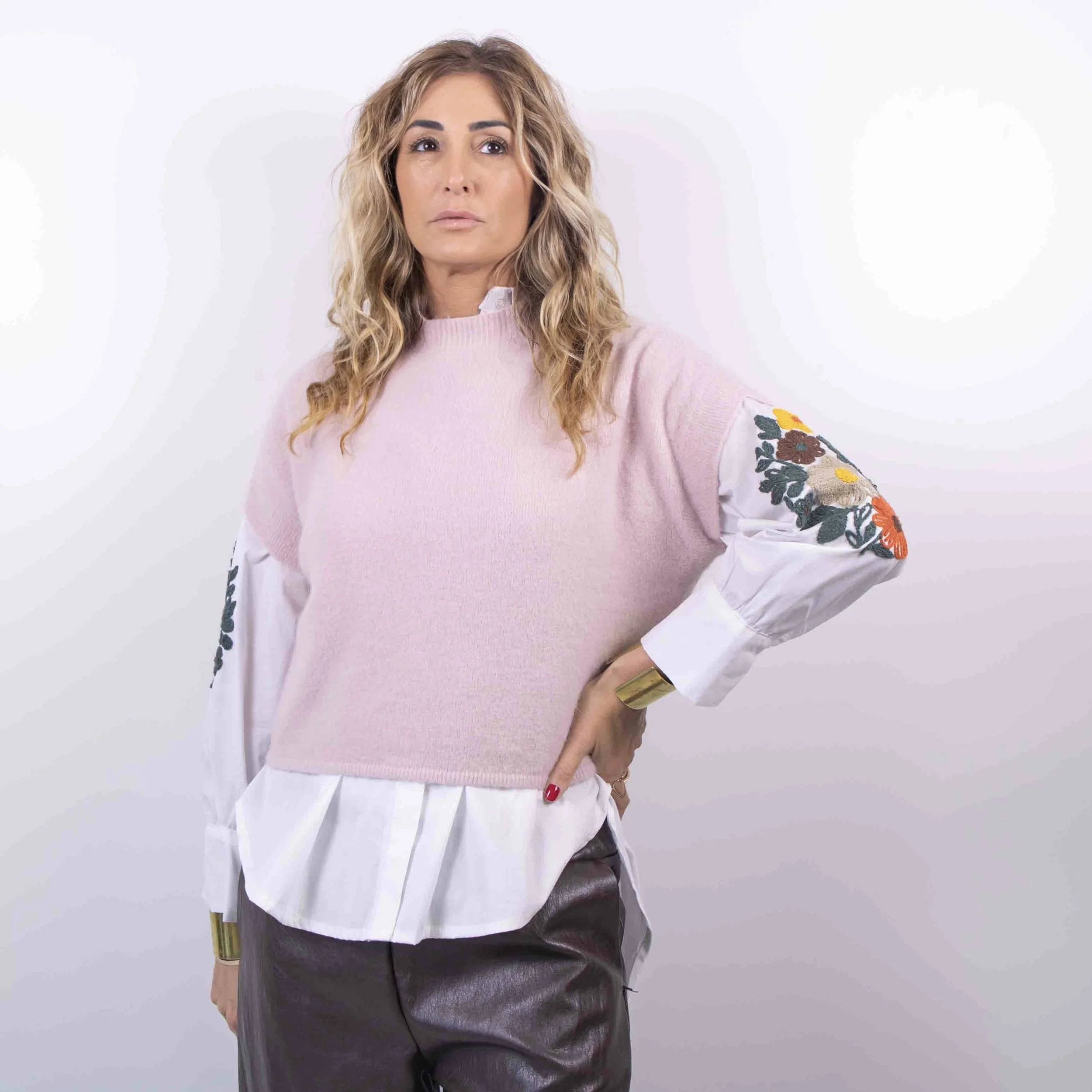 Maglioncino Soft Angora Cropped | Rosa Cipria -10%