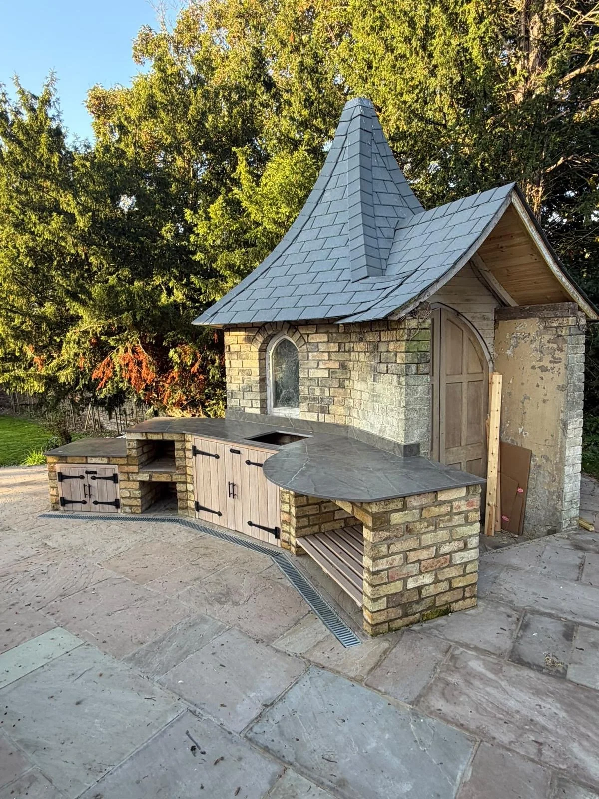 An outdoor kitchen inspired by Harry Potter created by York construction company YPS