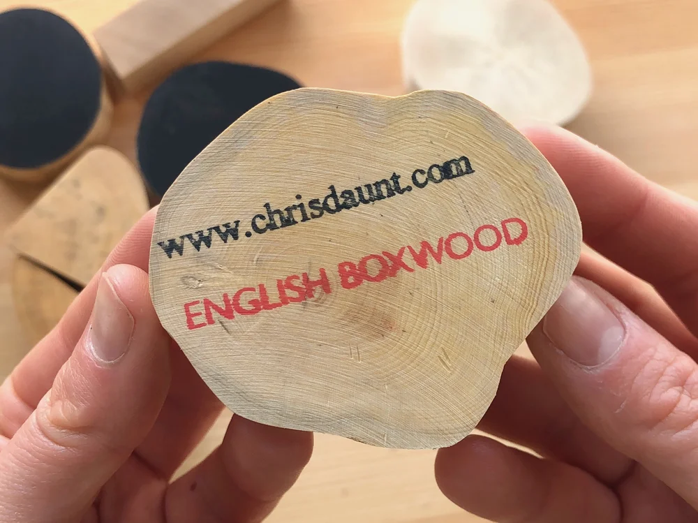 Back of English boxwood block